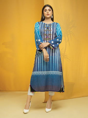 Edenrobe EWU22V1 23637 Aqua Blue Khayal Summer Lawn 2022